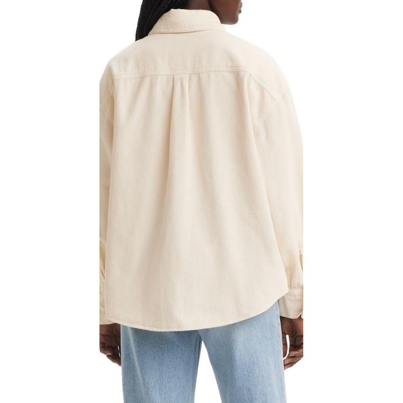 Levi's Women's Size XL Orion Corduroy Overshirt Size Large WHITE SWAN Shacket - Picture 3 of 4